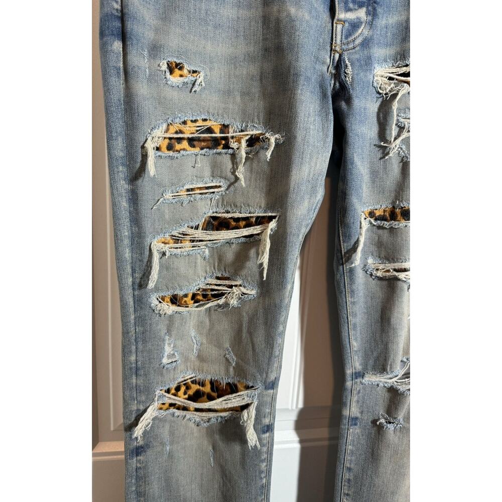 EUC Amiri Leopard Thrasher Denim - Picture 13 of 16